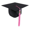 DETSKÁ študentská čiapka STANDARD - čierna, Farba strapce 500 - ružová DETSKÁ študentská čiapka STANDARD - čierna, Farba strapce 500 - ružová