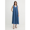 Ľanové šaty United Colors of Benetton 4AGHDV07C tmavomodrá XS Ľanové šaty United Colors of Benetton 4AGHDV07C tmavomodrá XS