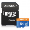 Paměťová karta Adata MicroSDXC Premier 64GB UHS-I Class 10, s adaptérem Paměťová karta Adata MicroSDXC Premier 64GB UHS-I Class 10, s adaptérem
