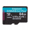 KINGSTON 64GB microSDXC Canvas Go Plus Gen4 200R A2 U3 samostatné balenie bez ADP KINGSTON 64GB microSDXC Canvas Go Plus Gen4 200R A2 U3 samostatné balenie bez ADP