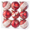 Gule MagicHome Vianoce, 9 ks, červené s ornamentom, na vianočný stromček, 6 cm Gule MagicHome Vianoce, 9 ks, červené s ornamentom, na vianočný stromček, 6 cm