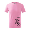 Bicykel na výšku - Tričko detské bavlnené - 122 cm/6 rokov ( Ružová ) Bicykel na výšku - Tričko detské bavlnené - 122 cm/6 rokov ( Ružová )