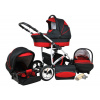 Kombinovaný kočík Raf-pol Largo -čierná + červená (3-kombinácia) Kombinovaný kočík Raf-pol Largo -čierná + červená (3-kombinácia)