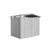 Plechový záhradný domček Biohort Panorama P2 dvojkrídlové dvere, strieborný metalický Plechový záhradný domček Biohort Panorama P2 dvojkrídlové dvere, strieborný metalický
