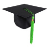 DETSKÁ študentská čiapka STANDARD - čierna, Farba strapce 800 - zelená DETSKÁ študentská čiapka STANDARD - čierna, Farba strapce 800 - zelená