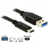 Delock Kabel SuperSpeed USB 10 Gbps (USB 3.1, Gen 2) Typ A samec > USB Type-C™ samec 0,5 m černý 83869 Delock Kabel SuperSpeed USB 10 Gbps (USB 3.1, Gen 2) Typ A samec > USB Type-C™ samec 0,5 m černý 83869