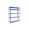 Policový regál Trestles RH 2000x1400x300, nosnosť 1500 kg, 5 políc Farba: modrá, Typ police: biela HDF 5 mm Policový regál Trestles RH 2000x1400x300, nosnosť 1500 kg, 5 políc Farba: modrá, Typ police: biela HDF 5 mm
