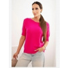 Kesi Włoski Dámsky sveter z viskózy s krátkym rukávom fuchsie Kesi Włoski Dámsky sveter z viskózy s krátkym rukávom fuchsie