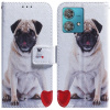 Peňaženkové kožené puzdro Drawing na Motorola Edge 40 Neo - Pug Peňaženkové kožené puzdro Drawing na Motorola Edge 40 Neo - Pug