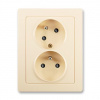 ABB SWING Dvojzásuvka 5513J-C02357 C1 s clonkami, s natočenou dutinou, krémová ABB SWING Dvojzásuvka 5513J-C02357 C1 s clonkami, s natočenou dutinou, krémová