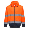 Portwest B317 Reflexná mikina s kapucňou na zips oranžová/tmavomodrá XL Portwest B317 Reflexná mikina s kapucňou na zips oranžová/tmavomodrá XL