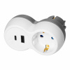 Orno Rozbočovač 2P+Z, USB-A+C, schuko, bielo-sivý Orno Rozbočovač 2P+Z, USB-A+C, schuko, bielo-sivý