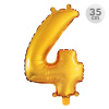 JUNIOR Balón narodeninový 35 cm - číslo 4, zlatý JUNIOR Balón narodeninový 35 cm - číslo 4, zlatý