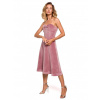 Sametové korzetové šaty M638 růžové - Moe XL růžová Sametové korzetové šaty M638 růžové - Moe XL růžová