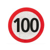 Označenie max. rýchlosti 100 km/h, Ø 15 cm, reflexná fólia II. triedy Označenie max. rýchlosti 100 km/h, Ø 15 cm, reflexná fólia II. triedy