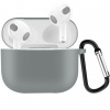 AppleKing ochranný silikónový obal s karabínou pre AirPods 3 - sivý - možnosť vrátiť tovar ZADARMO do 30tich dní AppleKing ochranný silikónový obal s karabínou pre AirPods 3 - sivý - možnosť vrátiť tovar ZADARMO do 30tich dní