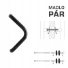 WA - MADLO M6 WA/A-DHP pár Rozteč madla: 300 mm, Rozmer profilu madla: Ø 30 mm CIM - čierna matná (RAL 9005) WA - MADLO M6 WA/A-DHP pár Rozteč madla: 300 mm, Rozmer profilu madla: Ø 30 mm CIM - čierna matná (RAL 9005)