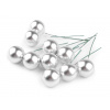 Guľôčky / bobule na drôtiku na tvorenie Ø2 cm strieborná 10ks Guľôčky / bobule na drôtiku na tvorenie Ø2 cm strieborná 10ks