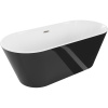 Mexen Flavia, voľne stojaca vaňa 170 x 75 cm, biela-čierna, brúsená oceľ prepad, 54031708075-97 Mexen Flavia, voľne stojaca vaňa 170 x 75 cm, biela-čierna, brúsená oceľ prepad, 54031708075-97