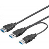 PremiumCord USB 3.0 napájecí Y kabel A/Male + A/Male -- A/Female DUÁLNÍ (extra napájení) ku3y02 PremiumCord USB 3.0 napájecí Y kabel A/Male + A/Male -- A/Female DUÁLNÍ (extra napájení) ku3y02