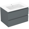 Mexen Orio, kúpeľňová skrinka 70 cm s umývadlom Otis, 2 zásuvky, grafitová matná/biela matná, 91A10-07047-2-BFF66-W18M01 Mexen Orio, kúpeľňová skrinka 70 cm s umývadlom Otis, 2 zásuvky, grafitová matná/biela matná, 91A10-07047-2-BFF66-W18M01