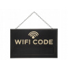 Kriedová TABUĽA s heslom na WiFi, čierna, závesná Kriedová TABUĽA s heslom na WiFi, čierna, závesná
