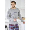 Taro Franco 3478 dĺžka/r S-XL Z25/26 pánske pyžamo melanžově šedá S Taro Franco 3478 dĺžka/r S-XL Z25/26 pánske pyžamo melanžově šedá S