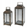 Chic Antique Set 2ks zlatá antik kovová lampáš Janny - 20*20*56/ 16*16*41 cm - Chic Antique Chic Antique Set 2ks zlatá antik kovová lampáš Janny - 20*20*56/ 16*16*41 cm - Chic Antique