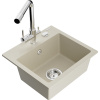 Mexen Milo granitový drez 1-komorový s kuchynskou batériou Duero, béžový - 6505-69-671600-00 Mexen Milo granitový drez 1-komorový s kuchynskou batériou Duero, béžový - 6505-69-671600-00