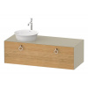 DURAVIT White Tulip závesná skrinka pod umývadlo na dosku vľavo, 1 zásuvka, 1300 x 550 x 408 mm, dub prírodný masív/taupe vysoký lesk, WT4982LH5H3 DURAVIT White Tulip závesná skrinka pod umývadlo na dosku vľavo, 1 zásuvka, 1300 x 550 x 408 mm, dub prírodný masív/taupe vysoký lesk, WT4982LH5H3