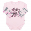 NEW BABY Dojčenské bavlnené body s dlhým rukávom New Baby With Love ružové - 62 NEW BABY Dojčenské bavlnené body s dlhým rukávom New Baby With Love ružové - 62