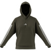 adidas Essentials 3-Stripes Fleece Hoodie Olive L (16-18) adidas Essentials 3-Stripes Fleece Hoodie Olive L (16-18)