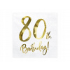 Servítky Party Deco 80. narodeniny biele Servítky Party Deco 80. narodeniny biele