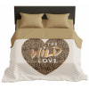 Prehozynapostel Moderný prehoz na posteľ s nápisom „The Wild Love“ – béžovo-krémová farba MARNHL-065_198 200 x 220 cm Prehozynapostel Moderný prehoz na posteľ s nápisom „The Wild Love“ – béžovo-krémová farba MARNHL-065_198 200 x 220 cm