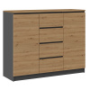 Komoda 2D4S 120 BA antracit + dub artisan Komoda 2D4S 120 BA antracit + dub artisan