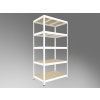Kovový regál Biedrax 60 x 90 x 180 cm, biely, 5 políc OSB 10 mm, nosnosť 300 kg na policu Kovový regál Biedrax 60 x 90 x 180 cm, biely, 5 políc OSB 10 mm, nosnosť 300 kg na policu