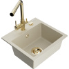 Mexen Milo granitový drez 1-komorový s kuchynskou batériou Duero, béžový - 6505-69-671600-50 Mexen Milo granitový drez 1-komorový s kuchynskou batériou Duero, béžový - 6505-69-671600-50