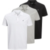 Jack and Jones 3-Pack Short Sleeve pánske polo tričko White/Grey/Black XL Jack and Jones 3-Pack Short Sleeve pánske polo tričko White/Grey/Black XL