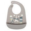 Canpol babies Silikónový podbradník s vreckom, Bonjour Paris - sivý Canpol babies Silikónový podbradník s vreckom, Bonjour Paris - sivý