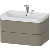 DURAVIT Happy D.2 Plus c-shaped závesná skrinka s nábytkovým umývadlom s dvomi otvormi, 2 zásuvky, 775 x 490 x 480 mm, kameňovo šedá matná lakovaná, HP4347E9292 DURAVIT Happy D.2 Plus c-shaped závesná skrinka s nábytkovým umývadlom s dvomi otvormi, 2 zásuvky, 775 x 490 x 480 mm, kameňovo šedá matná lakovaná, HP4347E9292