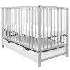 Detská postieľka so šuplíkom New Baby BASIC sivá Detská postieľka so šuplíkom New Baby BASIC sivá