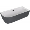 Polysan SUSSI R rohová stojící vana litý mramor 160x70x49,5cm, bílá/antracit mat Polysan SUSSI R rohová stojící vana litý mramor 160x70x49,5cm, bílá/antracit mat