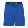 Pánske plavecké šortky EA7 Emporio Armani Logo Tape Boxer tyrkysové more Pánske plavecké šortky EA7 Emporio Armani Logo Tape Boxer tyrkysové more