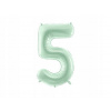 PartyDeco Fóliový balón narodeninové číslo 5 pastelovo-zelený 72 cm PartyDeco Fóliový balón narodeninové číslo 5 pastelovo-zelený 72 cm