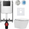 CERANO - Závesné WC s bidetom Cronus Standard - biela lesklá - tlačidlo Prime/Maxio, čierne - na zamurovanie - 59,3x38,4 cm CERANO - Závesné WC s bidetom Cronus Standard - biela lesklá - tlačidlo Prime/Maxio, čierne - na zamurovanie - 59,3x38,4 cm