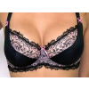 Werso Nevyztužená podprsenka Arleta černá s růžovým vzorem - černá s růžovou - 85 D Werso Nevyztužená podprsenka Arleta černá s růžovým vzorem - černá s růžovou - 85 D
