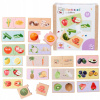 MONTESSORI DREVENÉ PUZZLE EDUKAČNÁ SKLADAČKA ZELENINA OVOCIE 34 DIELIKOV MONTESSORI DREVENÉ PUZZLE EDUKAČNÁ SKLADAČKA ZELENINA OVOCIE 34 DIELIKOV