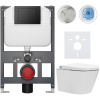CERANO - Závesné WC s bidetom Cronus Standard - biela lesklá - tlačidlo Prime/Maxio, čierne - závesné - nízky modul - predstenová inštalácia / sadrokartón - 59,3x38,4 cm CERANO - Závesné WC s bidetom Cronus Standard - biela lesklá - tlačidlo Prime/Maxio, čierne - závesné - nízky modul - predstenová inštalácia / sadrokartón - 59,3x38,4 cm