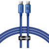 Baseus CAJY000603 Crystal Shine Series Datový Kabel USB-C - USB-C 100W 1,2m Blue 6932172602871 Baseus CAJY000603 Crystal Shine Series Datový Kabel USB-C - USB-C 100W 1,2m Blue 6932172602871