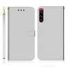 Peňaženkové kožené puzdro MIRROR na Sony Xperia 5 - Strieborná Peňaženkové kožené puzdro MIRROR na Sony Xperia 5 - Strieborná
